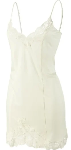 Seiden Basics|Seidennachthemd^Gattina Seidennachthemd Wirkseide kurz TAHITI mit Spitze von