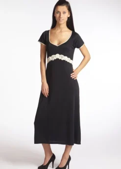 Seiden Basics|Seidennachthemd^Gattina Seidennachtkleid mit Spitze TAHITI von