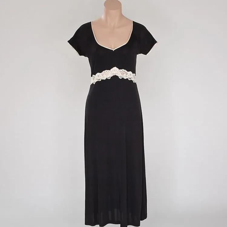 Seiden Basics|Seidennachthemd^Gattina Seidennachtkleid mit Spitze TAHITI von