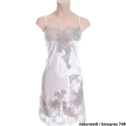 Seidennachthemd|Alle Negligés^Marjolaine Seiden-Negligé DEMON No.2 von naturweiß oder schwarz mit Spitze