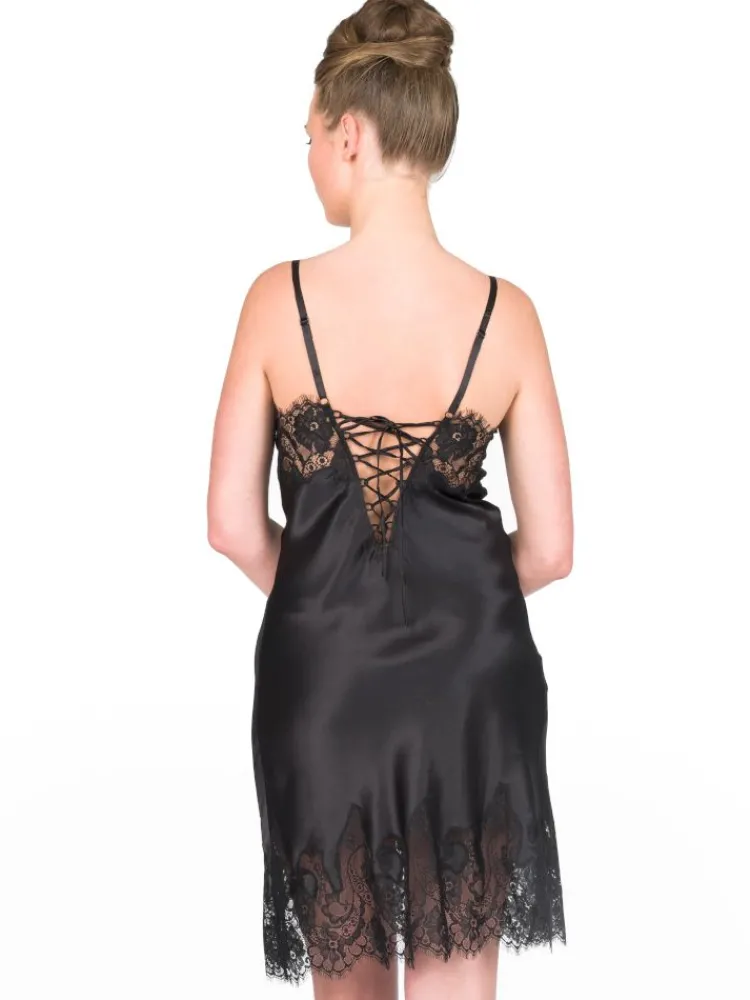 Alle Negligés|Seidenneglige^Gattina Seidennegligé mit Spitze ST. ELM von