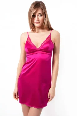 Alle Negligés|Seidenneglige^Mimi Holliday Seidennegligé RASPBERRY RIPPLE fuchsia-pink fuchsia-pink mit Spitze