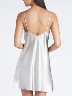 Seidenneglige|Seidennachthemd^Luna di Seta Seidenneglige Lace Seduction von silber oder bernstein mit Spitze