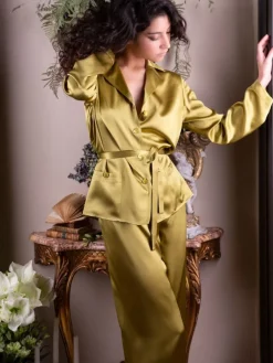 Lounge-Wear|Seiden Basics^Marjolaine Seidenpyjama SOIE UNIE 100% Seide