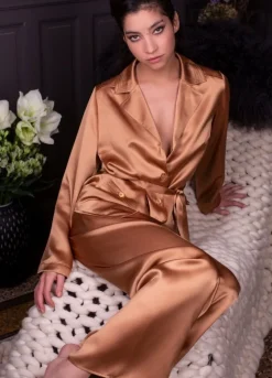 Lounge-Wear|Seiden Basics^Marjolaine Seidenpyjama SOIE UNIE von Basic Line