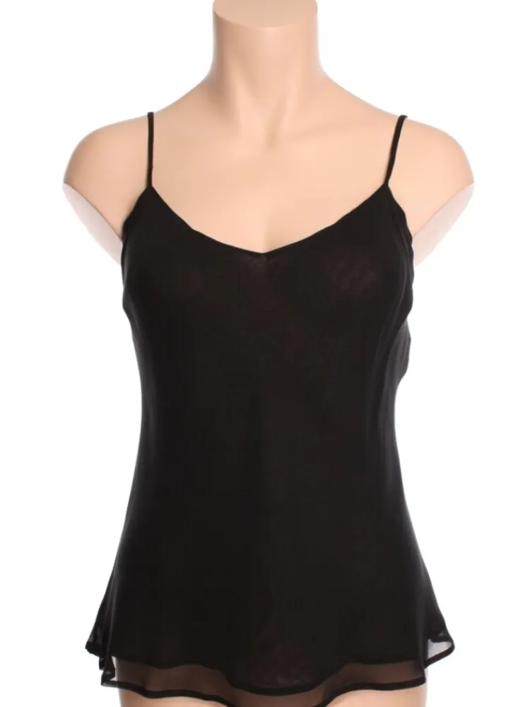 Spaghettiträger Tops|Alle Lingerie Tops^Marjolaine Seidentop 100% Seide FIDJI MOUSSELIN uni