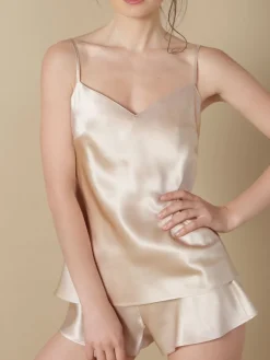 Spaghettiträger Tops|Alle Lingerie Tops^Marjolaine Seidentop 100% Seide ODON Satin von