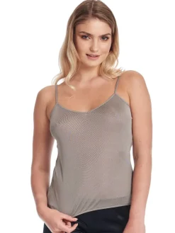 Spaghettiträger Tops|Alle Lingerie Tops^Gattina Seidentop aus 100% Wirkseide PURE schwarz oder weiss von