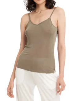 Spaghettiträger Tops|Alle Lingerie Tops^Gattina Seidentop aus 100% Wirkseide PURE schwarz oder weiss von