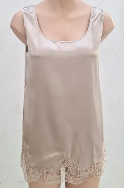 Camisole (Breite Träger)|Alle Lingerie Tops^Chiara Fiorini Seidentop Camisole SETA No. 11 mit Spitze glatt von