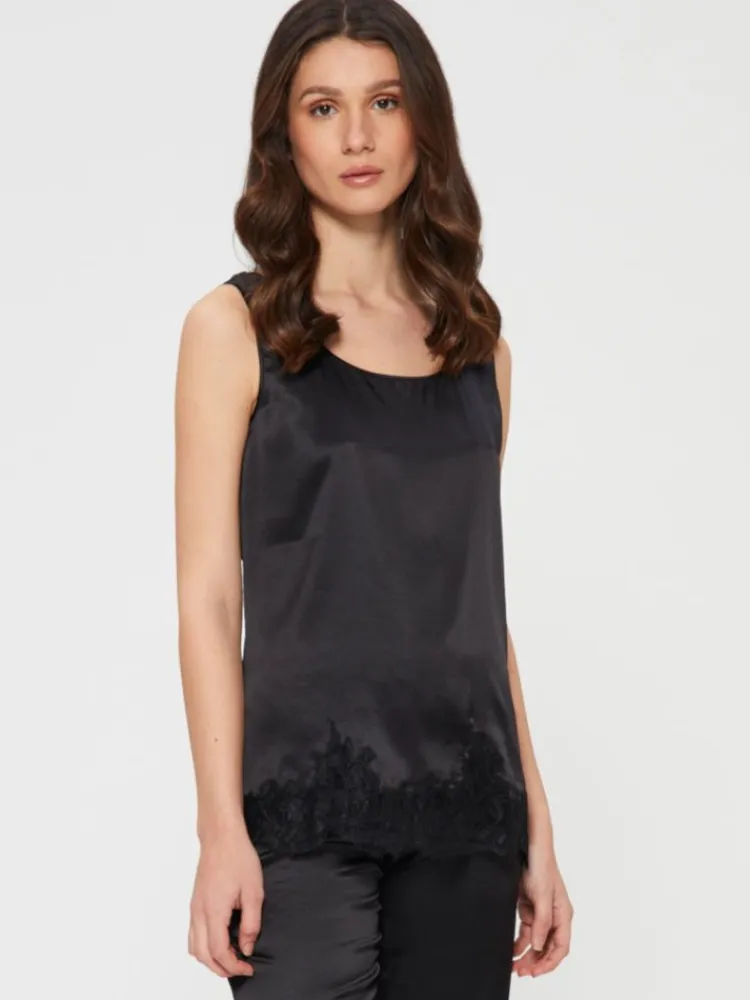 Camisole (Breite Träger)|Alle Lingerie Tops^Chiara Fiorini Seidentop Camisole SETA No. 11 mit Spitze uni von