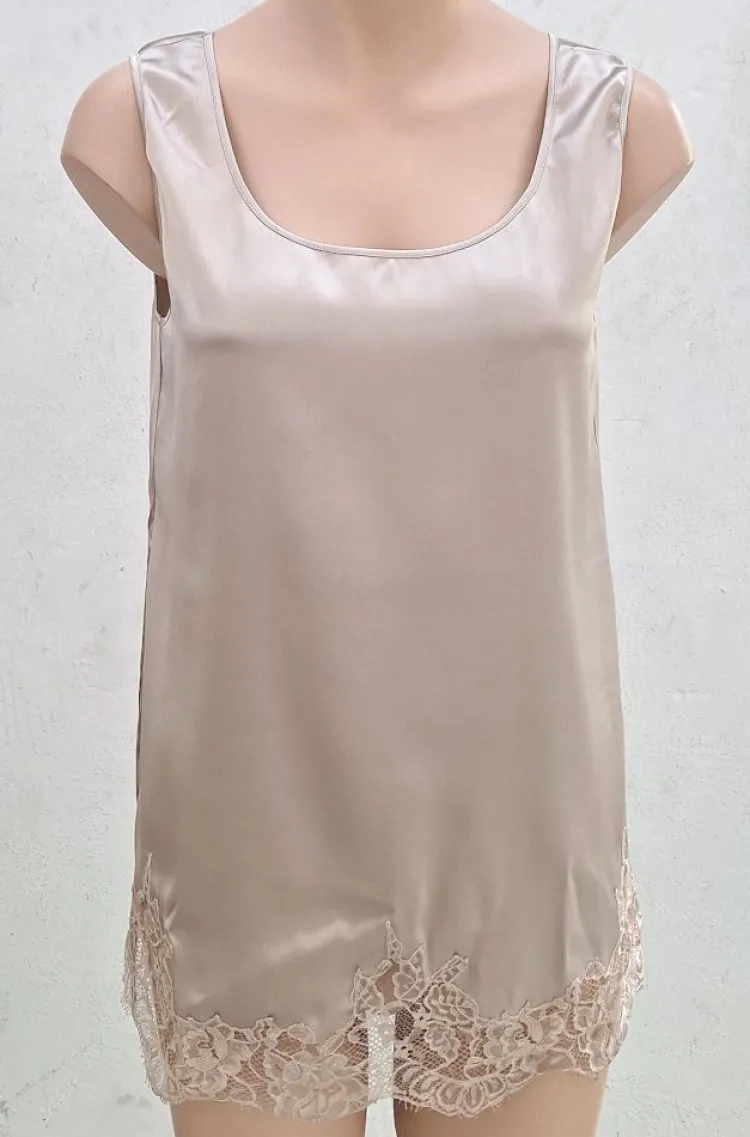 Camisole (Breite Träger)|Alle Lingerie Tops^Chiara Fiorini Seidentop Camisole SETA No. 11 mit Spitze uni von
