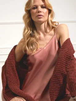 Spaghettiträger Tops|Mit Seidensatin^Vivis Seidentop CARLA von