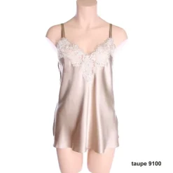 Spaghettiträger Tops|Mit Seidensatin^Luna di Seta Seidentop CHARMING EMBROIDERY aus 100% Seide von