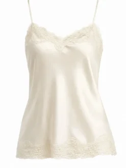 Tops Mit Spitze|Spaghettiträger Tops^Vivis Seidentop DALIA mit Spitze von