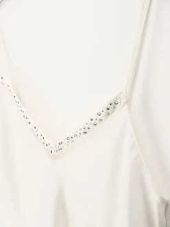 Tops Mit Spitze|Spaghettiträger Tops^Luna di Seta Seidentop JEWELS elfenbeinweiss aus 100% Seide von elfenbein weiß mit Strass