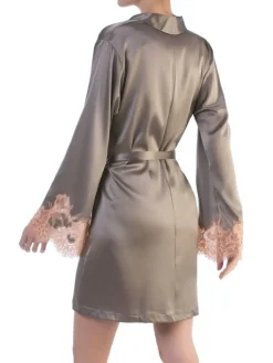 Morgenmantel Kurz|Morgenmantel Mit Spitze^Cotton Club Seta Superior Morgenmantel SUPERBO von mit Seide