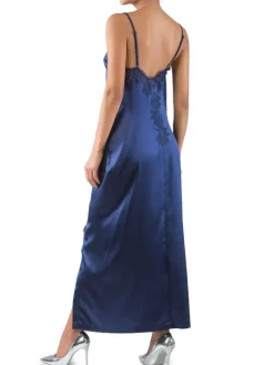 Seidenneglige^Cotton Club Seta Superior Nachtkleid STUPENDA lang von