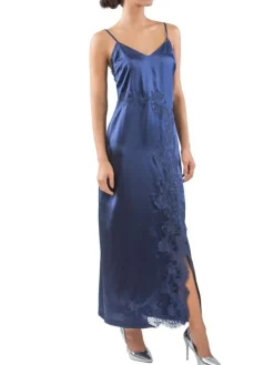 Seidenneglige^Cotton Club Seta Superior Nachtkleid STUPENDA lang von