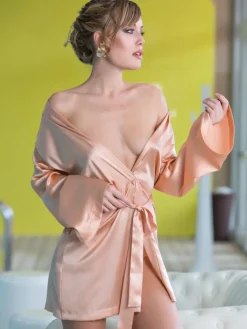 Morgenmantel Kurz|Morgenmantel Aus Satin^Cotton Club Seta Superior Seide Kimono INTREPIDO von