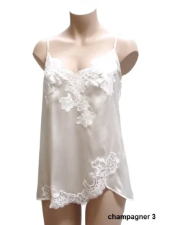 Tops Mit Spitze|Spaghettiträger Tops^Cotton Club Seta Superior Top PRIMARIO aus Satin mit Seide von