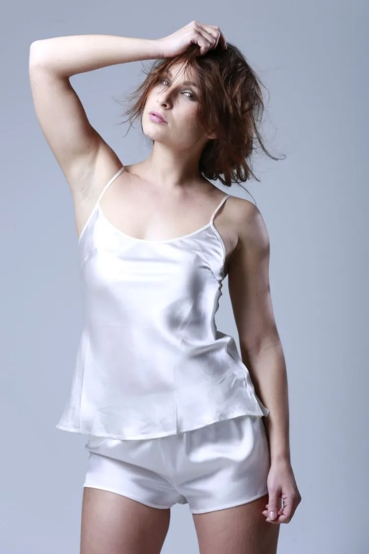 Mit Seidensatin|Alle Unterteile^Gattina Shorts Stretchseide SEDUZIONE DI SETA schwarz oder silber Dessous