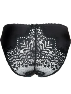 Alle Slips|Alle Unterteile^Prelude Slip BLACK SWAN mit Spitze uni von Milano schwarz und rot