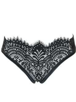Alle Slips|Alle Unterteile^Prelude Slip BLACK SWAN mit Spitze uni von Milano schwarz und rot