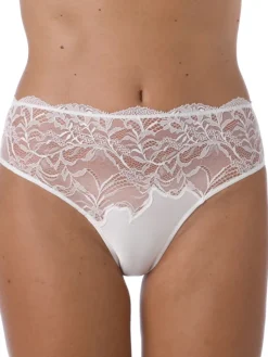 Alle Slips^Ritratti Slip SCARLETT aus Spitze mit Seide von weiss