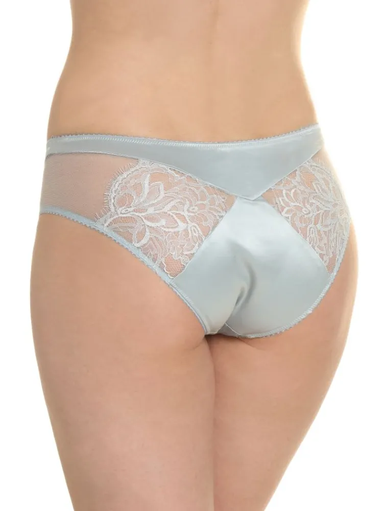 Alle Slips|Alle Unterteile^Prelude Slip VALSE Spitze und Satin uni von Milano eisblau oder schwarz