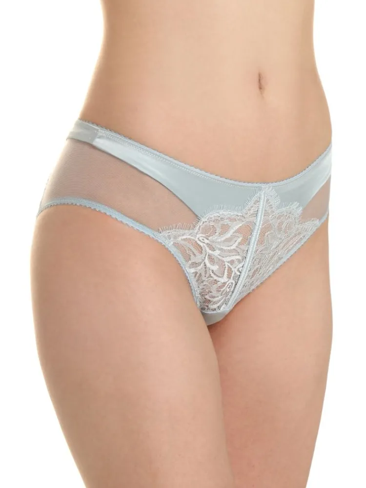 Alle Slips|Alle Unterteile^Prelude Slip VALSE Spitze und Satin uni von Milano eisblau oder schwarz