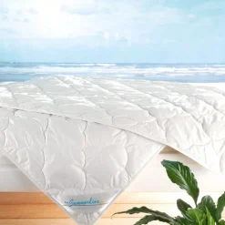 Sommerdecken^Summerline Sommerdecke COOL LINNEN von mit Leinen und Seide natur-weiß (grau)