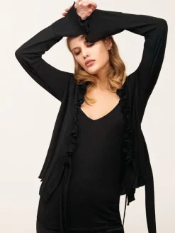 Spaghettiträger Tops^Chiara Fiorini Spaghettiträger-Top mit Wolle puder oder schwarz