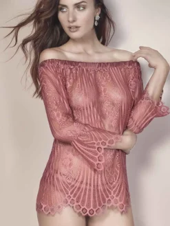 Tops Mit Spitze|Shirt Mit Spitze^Escora Spitze Carmen Shirt JOSEPHINE von schwarz oder altrosa
