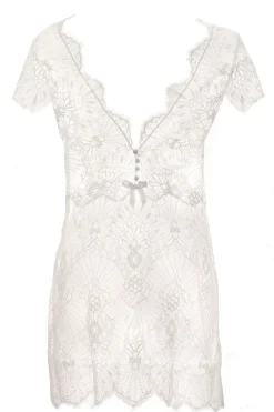 Alle Negligés^Prelude Spitze Neglige kurz von Milano schwarz oder elfenbein weiß