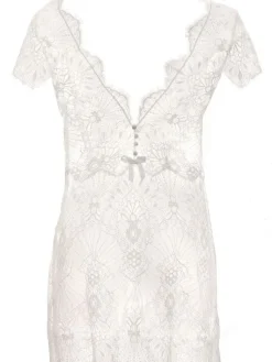 Alle Negligés^Prelude Spitze Neglige kurz von Milano schwarz oder elfenbein weiß