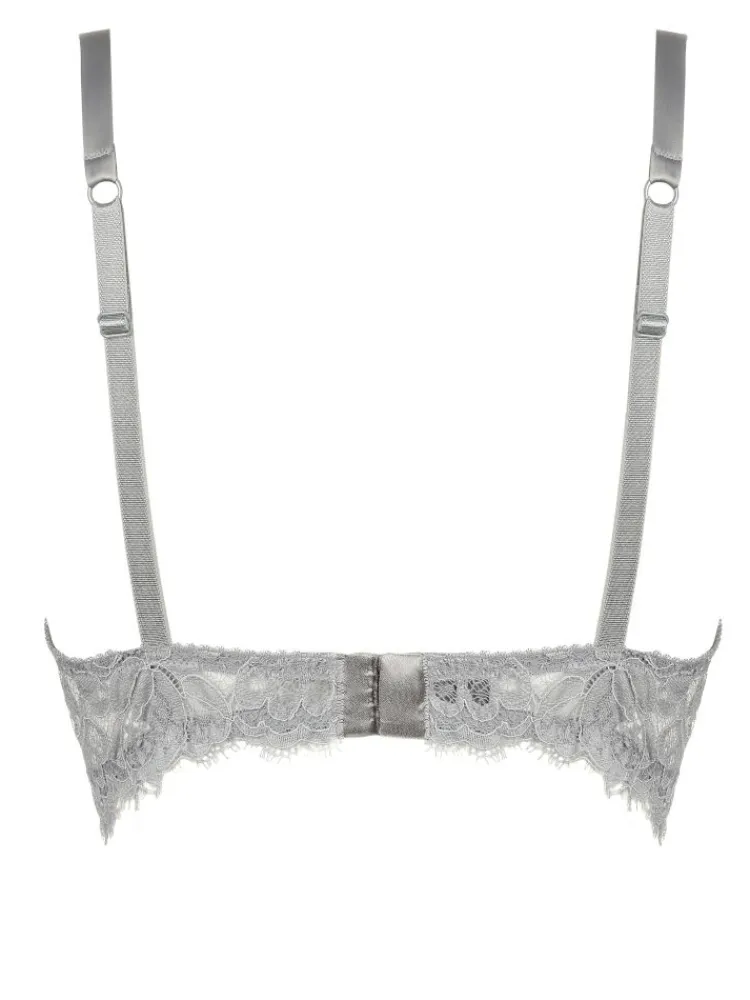 Alle Bhs^Prelude Spitze Push-Up BH mit Schmuck MARLENE uni von Milano schwarz oder silbergrau