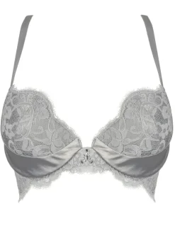 Alle Bhs^Prelude Spitze Push-Up BH mit Schmuck MARLENE uni von Milano schwarz oder silbergrau