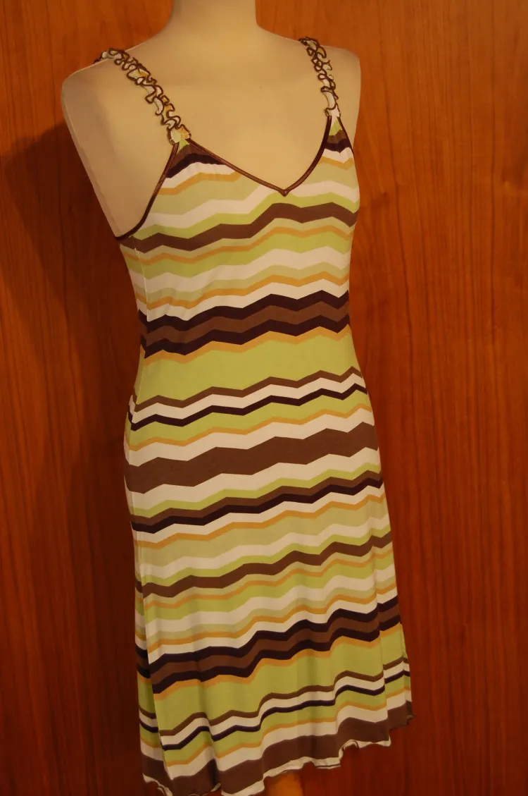 Seidennachthemd|Strandkleider & Sommerkleider^Gattina Strandkleid / Nachtkleid NASSAU grün-braun von Wirkseide Seidenmix