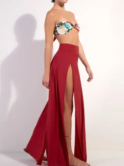 Strandkleider & Sommerkleider|Kaftan, Tunika & Pareo^Pain de Sucre Strandrock JAX 16 lang von rot oder rubin-rot