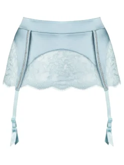 Alle Strapse^Prelude Strapsgürtel VALSE CRYSTAL mit Glitzersteinchen von Milano schwarz und eisblau