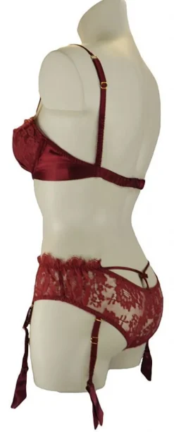 Alle Strapse|Alle Slips^Shell Belle Couture Straps-Slip TEASE SUSPENDER BRIEF von schwarz oder dahlia-rot