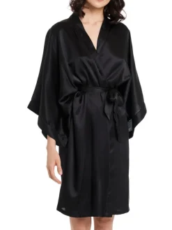 Morgenmantel Kurz|Morgenmantel Aus Satin^Gattina Stretchseide Kimono Mailin uni von