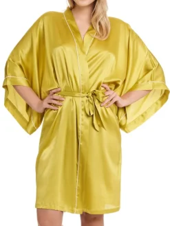 Morgenmantel Kurz|Morgenmantel Aus Satin^Gattina Stretchseide Kimono Mailin uni von