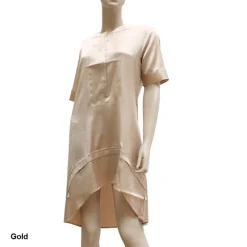 Seidennachthemd|Seiden Basics^Gattina Stretchseide Kurzarm-Nachthemd PROFUMO D'ORO gold oder weiß von
