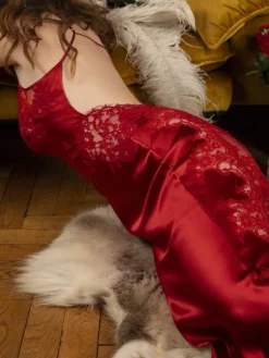 Alle Negligés|Seidenneglige^Marjolaine Stretchseide Luxus Neglige lang NINA von