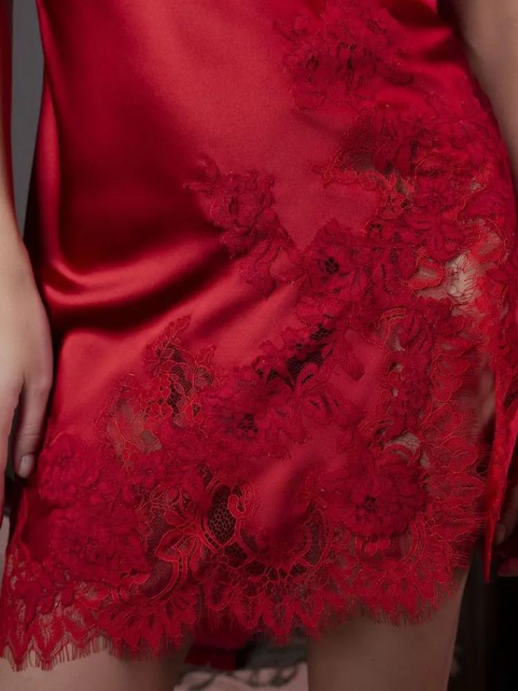 Alle Negligés|Seidenneglige^Marjolaine Stretchseide Neglige NINA fein Lingerie