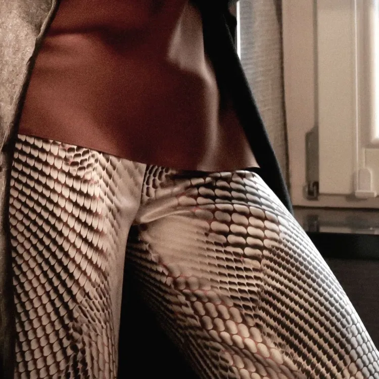 Lounge-Wear|Alle Unterteile^Gattina Stretchseide Pyjama- Hose BOA schwarz-weiß von schwarz-weiß mit kastanienbraun