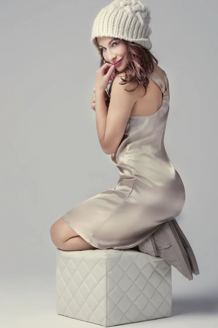 Seiden Basics|Seidennachthemd^Gattina Stretchseide Trägernachthemd PROFUMO D'ORO von