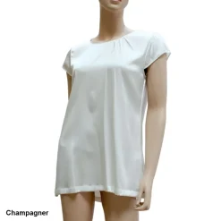 Bluse & Tunika|T-Shirt^Gattina Stretchseide T-Shirt PROFUMO D'ORO schwarz oder gold von